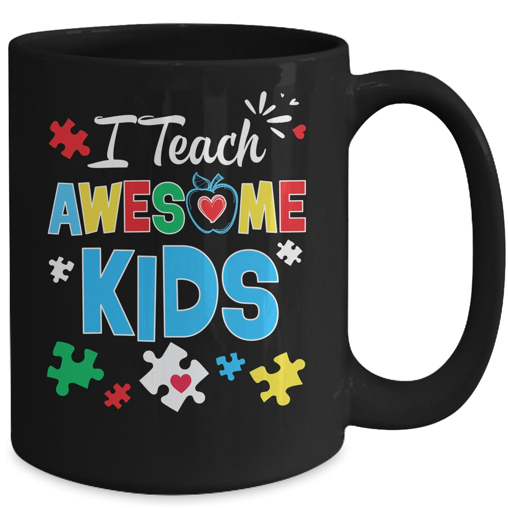 I Teach Awesome Kids Autism Awareness Sped Teacher Mug | teecentury