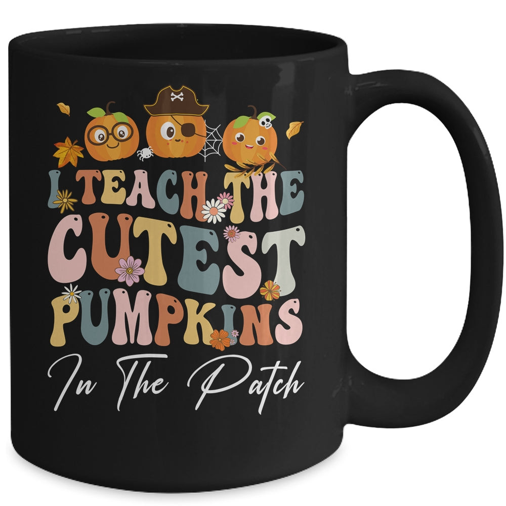 I Teach The Cutest Pumpkins In The Patch Retro Teacher Fall Mug | teecentury