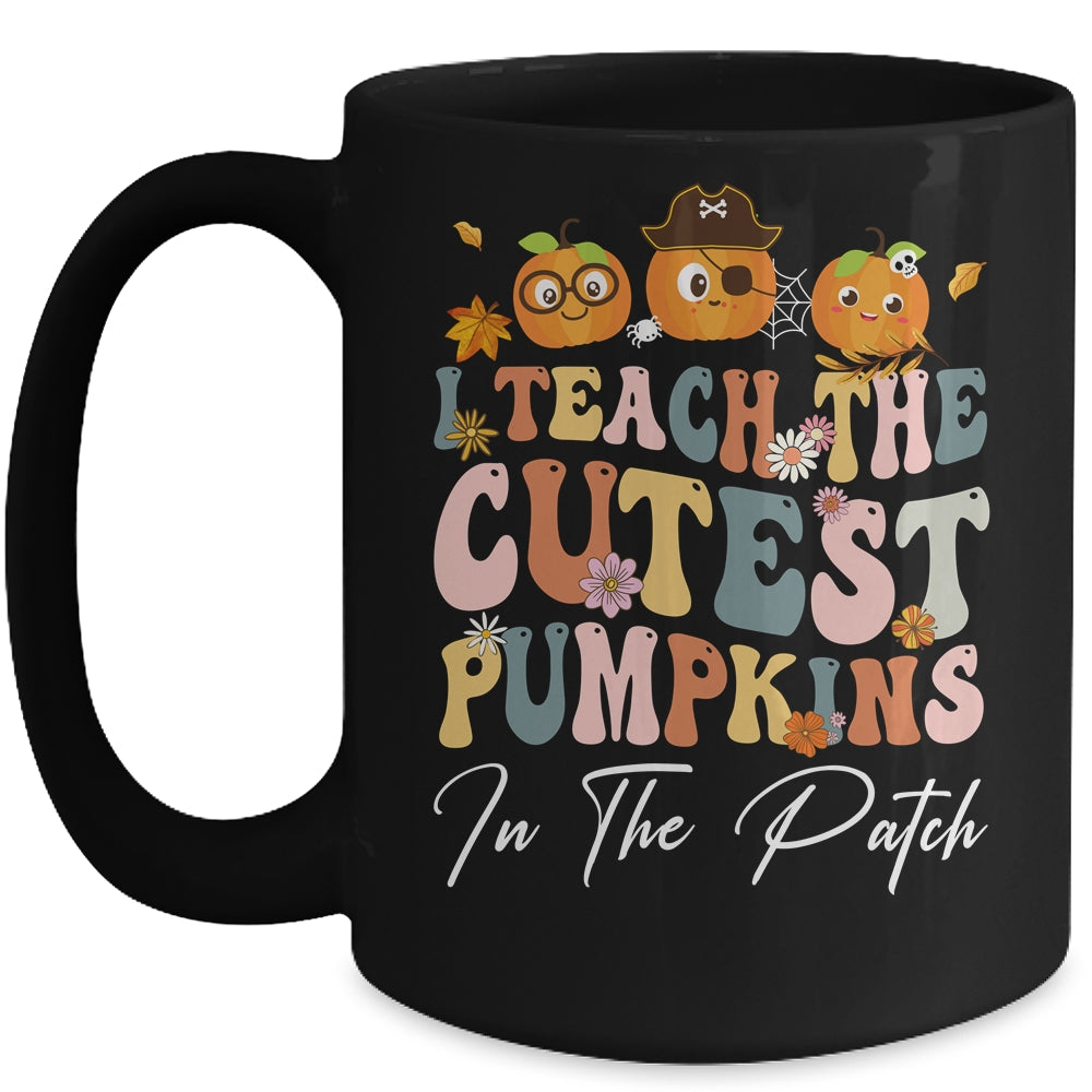 I Teach The Cutest Pumpkins In The Patch Retro Teacher Fall Mug | teecentury