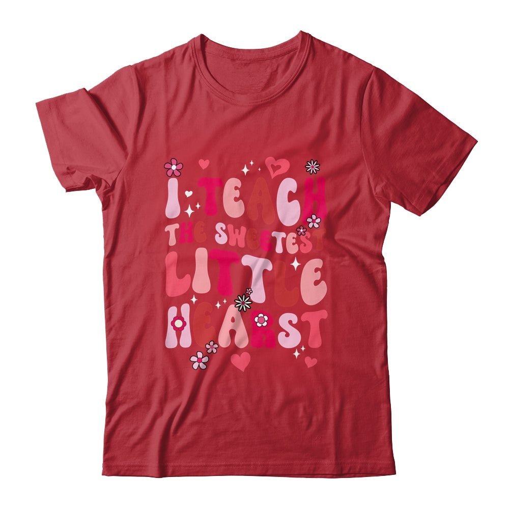 I Teach The Sweetest Hearts Groovy Teacher Valentines Day Shirt & Hoodie | teecentury