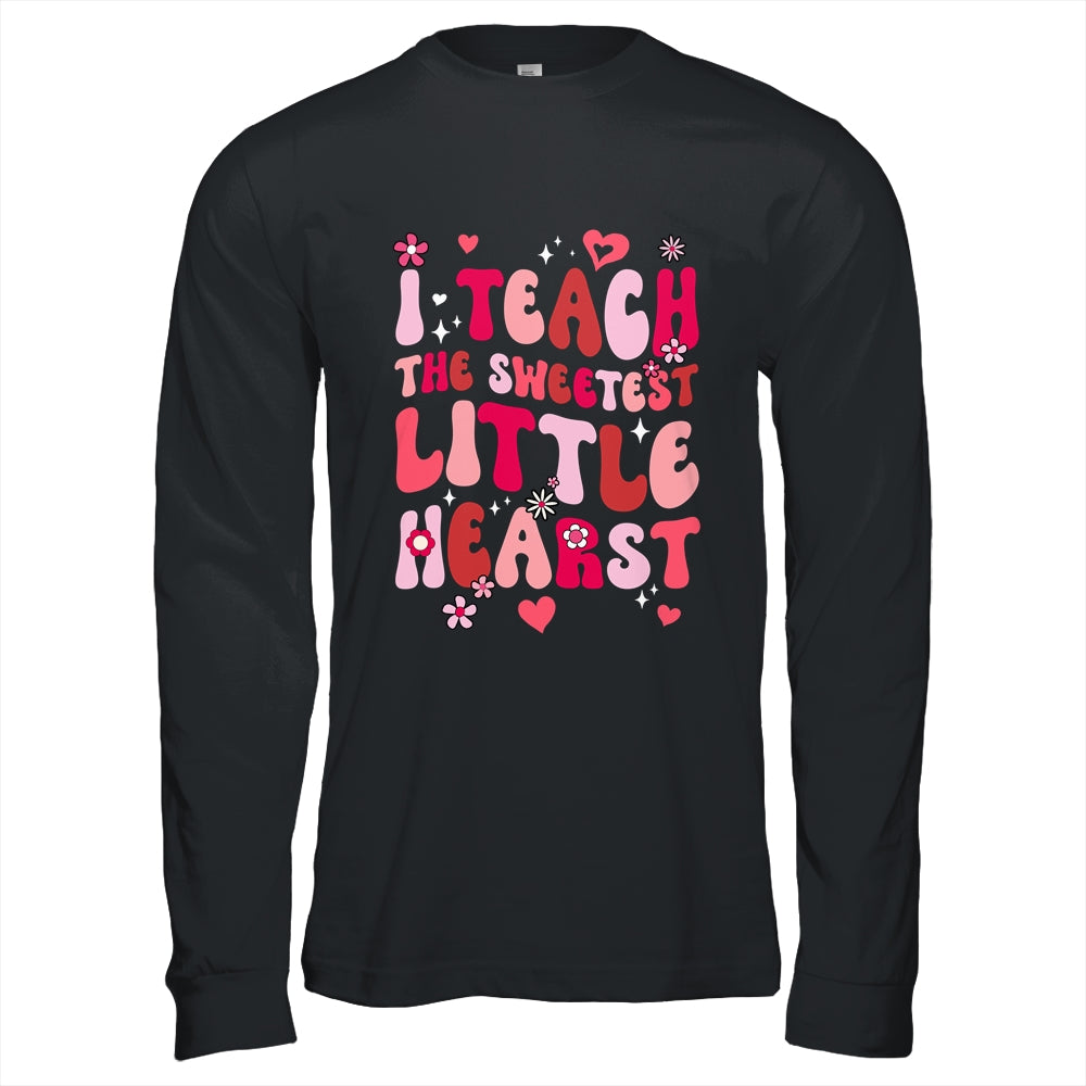 I Teach The Sweetest Hearts Groovy Teacher Valentines Day Shirt & Hoodie | teecentury