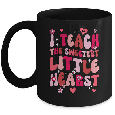 I Teach The Sweetest Hearts Groovy Teacher Valentines Day Mug | teecentury