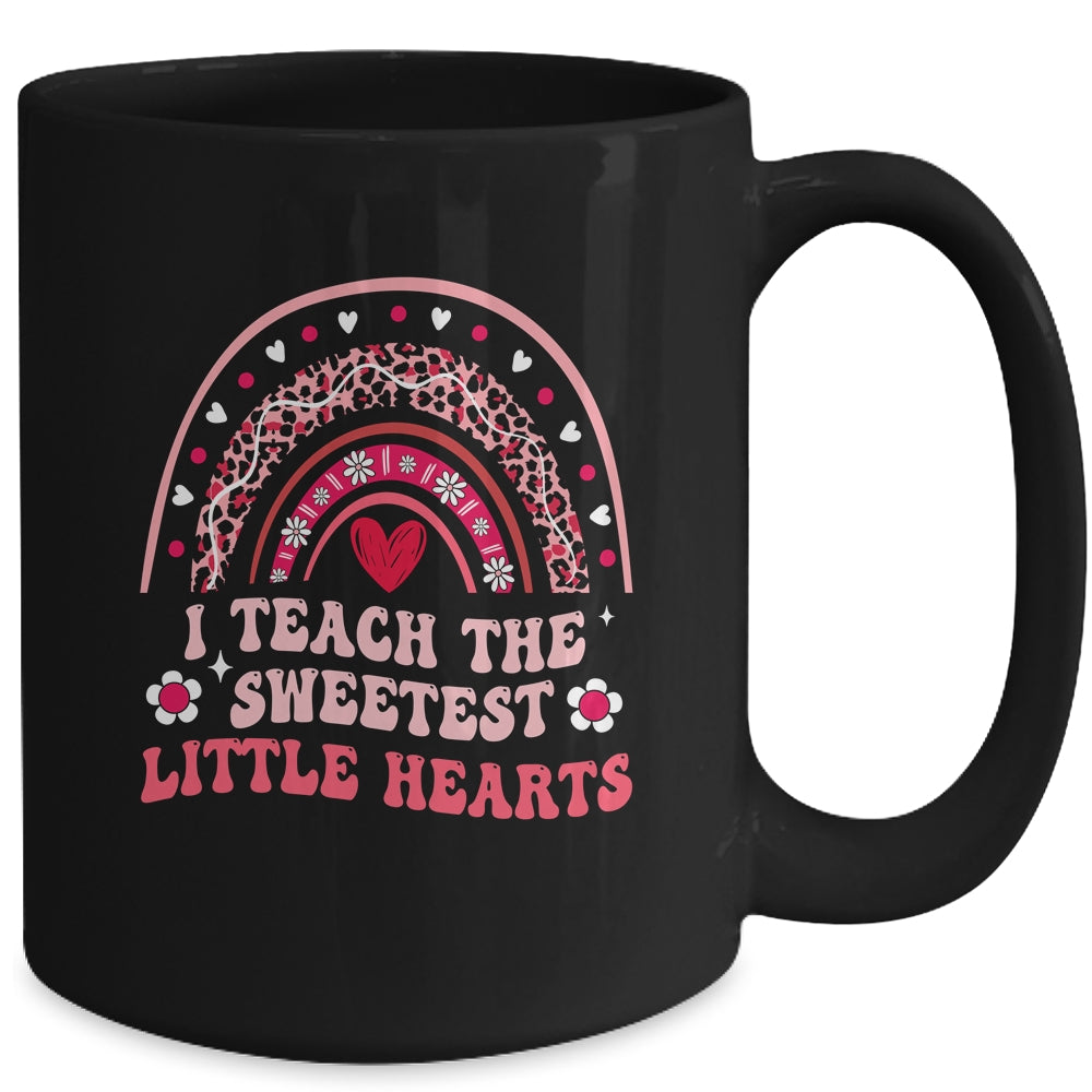 I Teach The Sweetest Hearts Teacher Valentines Day Groovy Mug | teecentury
