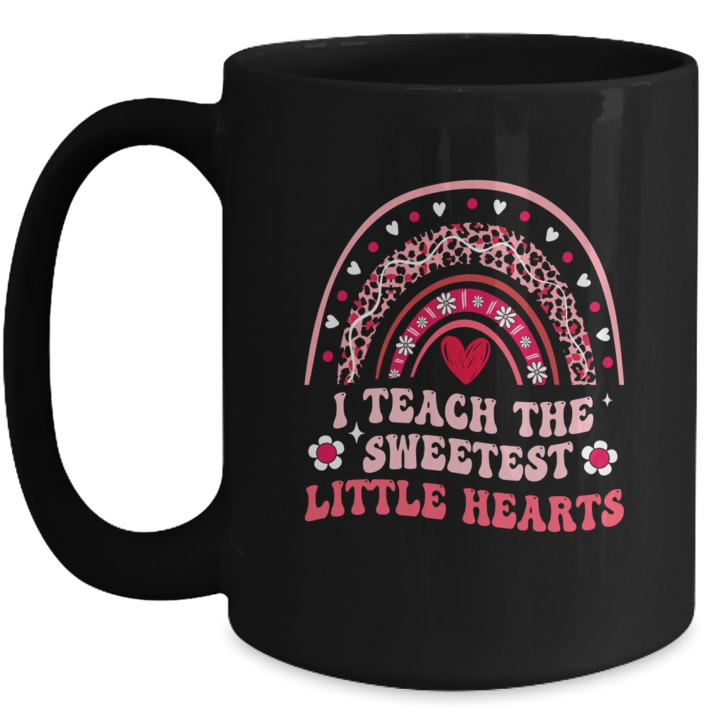 I Teach The Sweetest Hearts Teacher Valentines Day Groovy Mug | teecentury