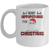 I Want A Hippopotamus For Christmas Hippo Buffalo Plaid Mug Coffee Mug | Teecentury.com