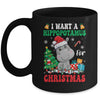 I Want A Hippopotamus For Christmas Lights Santa Hippo Xmas Mug | teecentury
