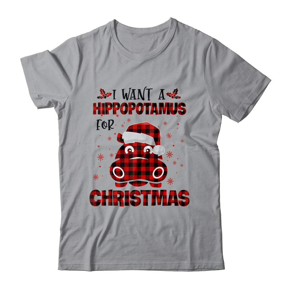 I Want A Hippopotamus For Christmas Xmas Hippo T-Shirt & Sweatshirt | Teecentury.com