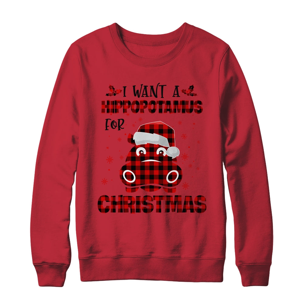 I Want A Hippopotamus For Christmas Xmas Hippo T-Shirt & Sweatshirt | Teecentury.com