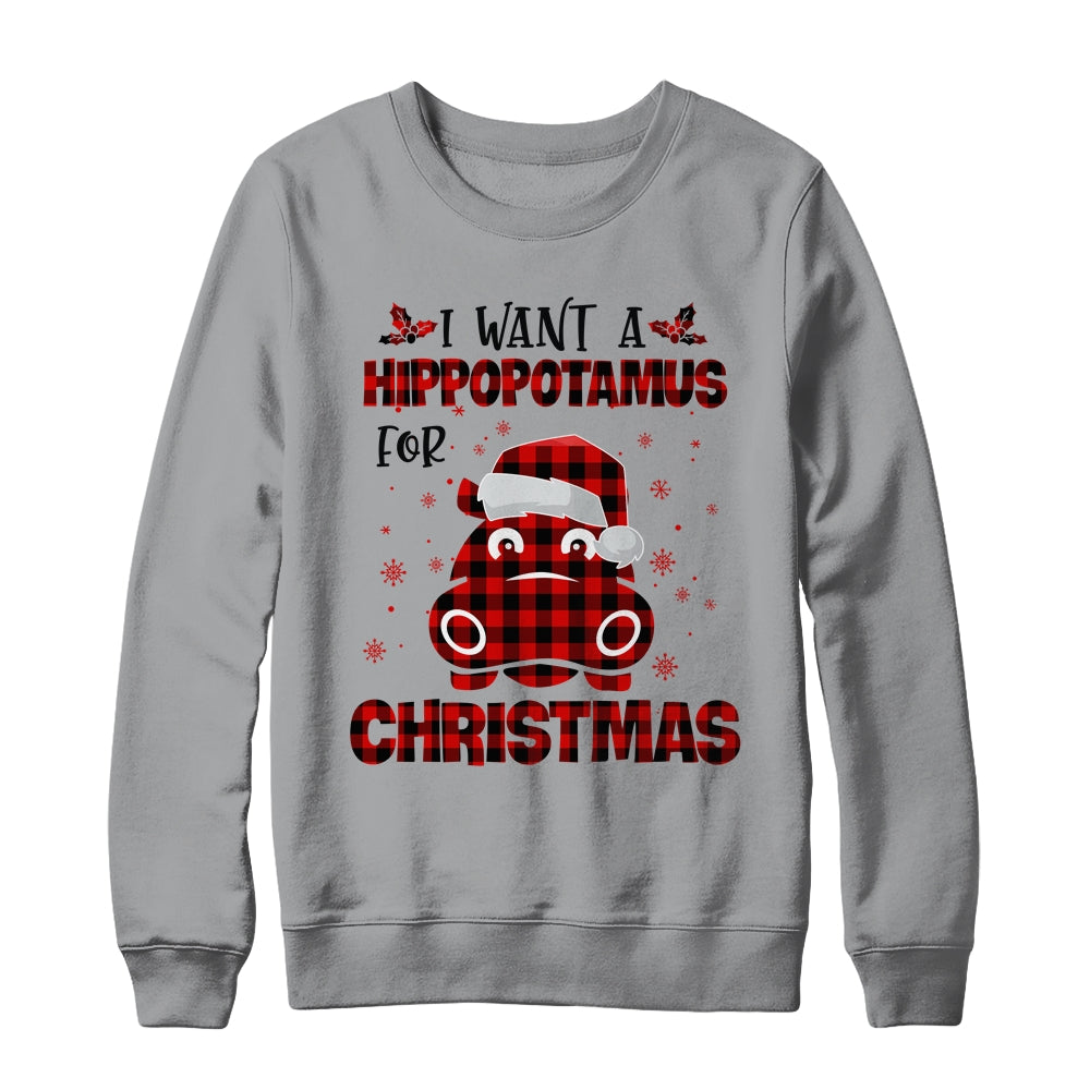 I Want A Hippopotamus For Christmas Xmas Hippo T-Shirt & Sweatshirt | Teecentury.com