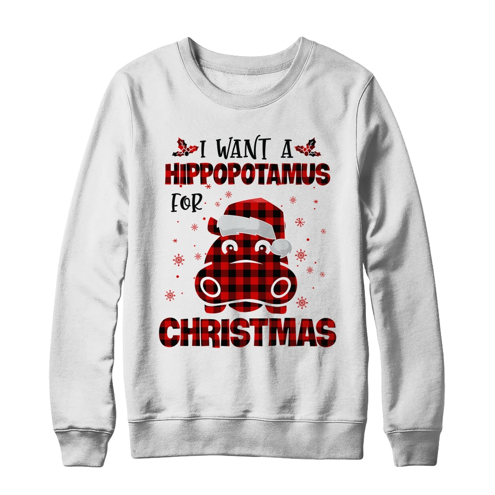 I Want A Hippopotamus For Christmas Xmas Hippo T-Shirt & Sweatshirt | Teecentury.com