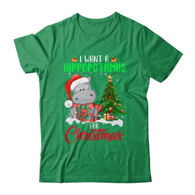 I Want A Hippopotamus For Christmas Xmas Hippo For Women T-Shirt & Sweatshirt | Teecentury.com