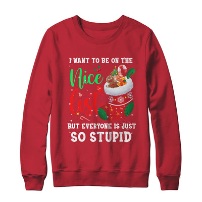 I Want To Be On The Nice List Christmas Naughty Nice List T-Shirt & Sweatshirt | Teecentury.com