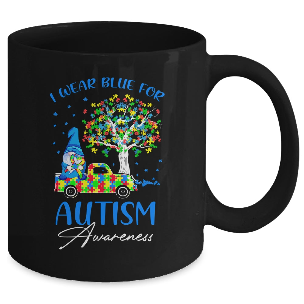 I Wear Blue For Autism Awareness Gnomes Heart Truck Mug Coffee Mug | Teecentury.com