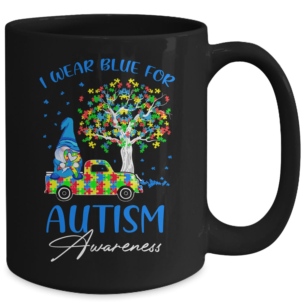 I Wear Blue For Autism Awareness Gnomes Heart Truck Mug Coffee Mug | Teecentury.com