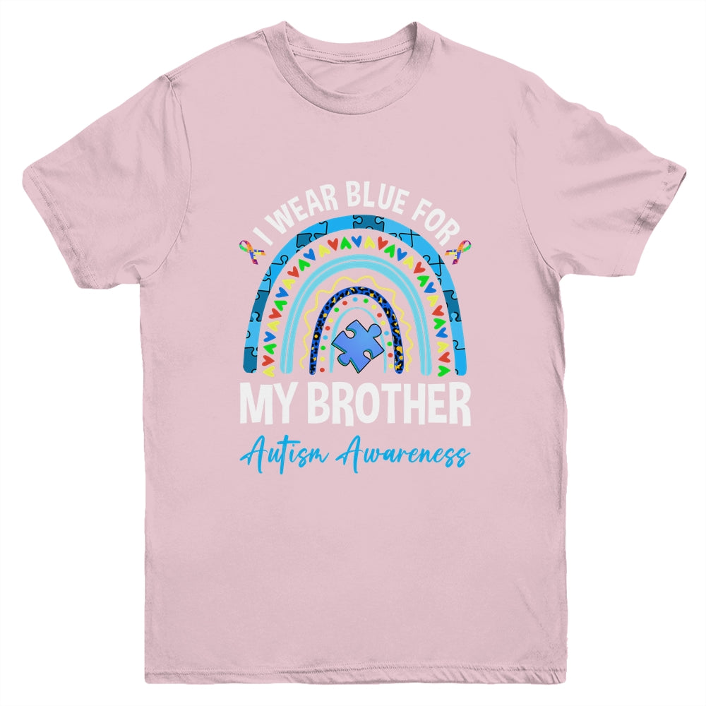 I Wear Blue For My Brother Autism Awareness Matching Family Youth Shirt | teecentury