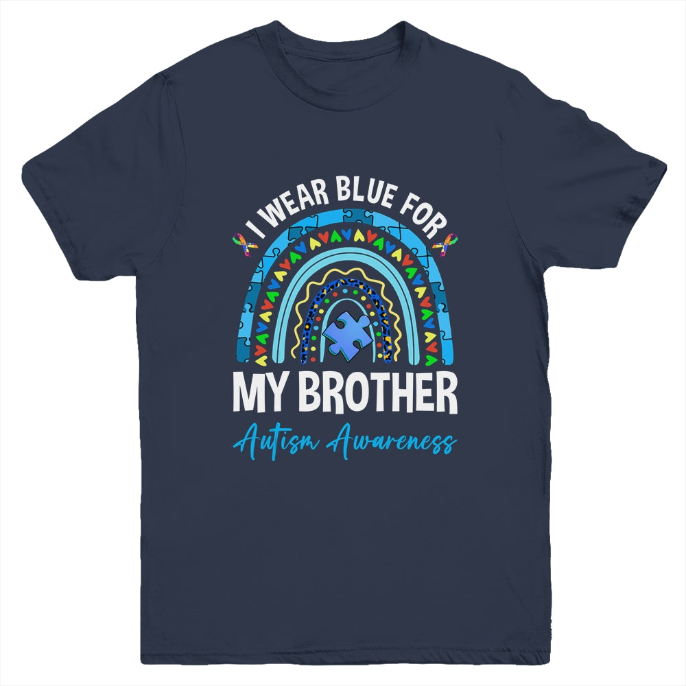 I Wear Blue For My Brother Autism Awareness Matching Family Youth Shirt | teecentury