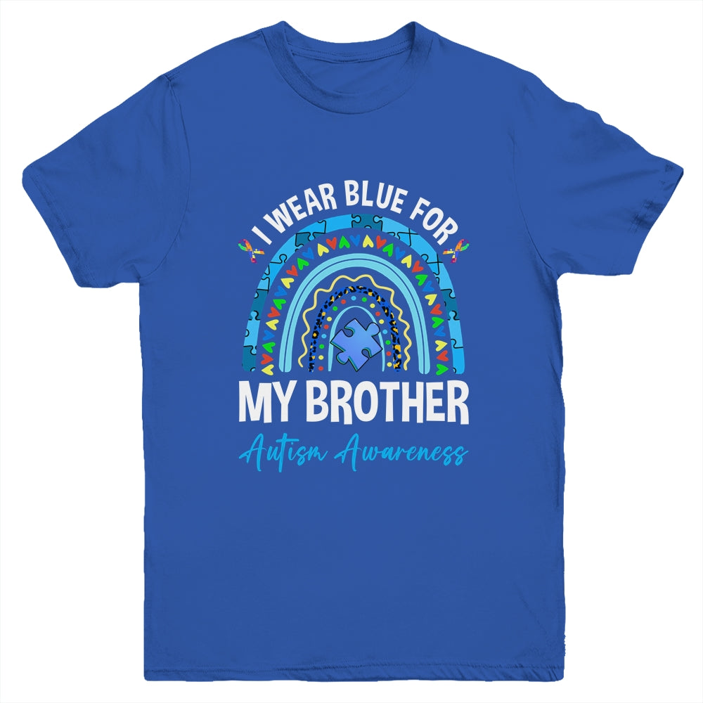 I Wear Blue For My Brother Autism Awareness Matching Family Youth Shirt | teecentury