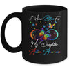 I Wear Blue For My Daughter Autism Awareness Butterfly Mug Coffee Mug | Teecentury.com