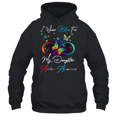 I Wear Blue For My Daughter Autism Awareness Butterfly T-Shirt & Hoodie | Teecentury.com