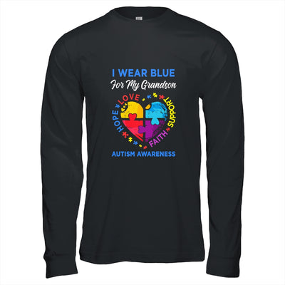 I Wear Blue For My Grandson Autism Awareness Hope Love Support T-Shirt & Hoodie | Teecentury.com