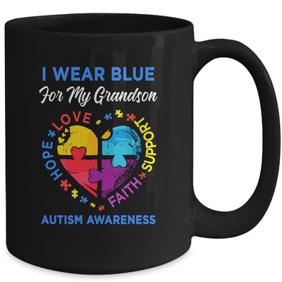 I Wear Blue For My Grandson Autism Awareness Hope Love Support Mug Coffee Mug | Teecentury.com