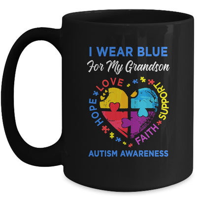 I Wear Blue For My Grandson Autism Awareness Hope Love Support Mug Coffee Mug | Teecentury.com