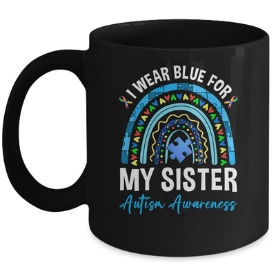 I Wear Blue For My Sister Autism Awareness Matching Family Mug | teecentury