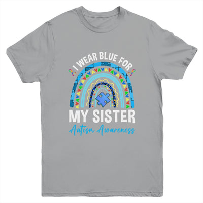 I Wear Blue For My Sister Autism Awareness Matching Family Youth Shirt | teecentury