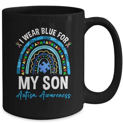 I Wear Blue For My Son Autism Awareness Matching Family Mug | teecentury