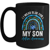 I Wear Blue For My Son Autism Awareness Matching Family Mug | teecentury