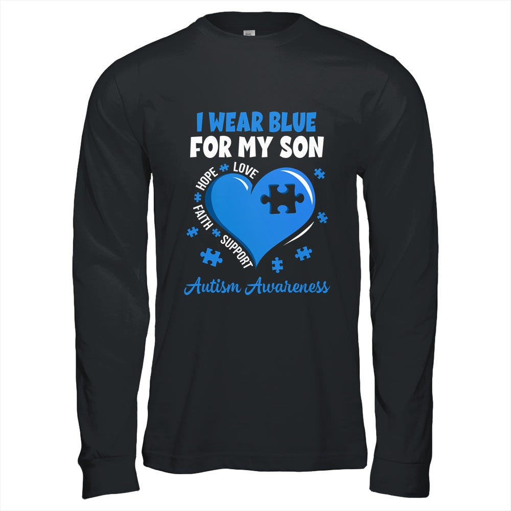 I Wear Blue For My Son Autism Awareness Mom Dad Shirt & Hoodie | teecentury