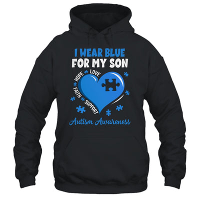 I Wear Blue For My Son Autism Awareness Mom Dad Shirt & Hoodie | teecentury