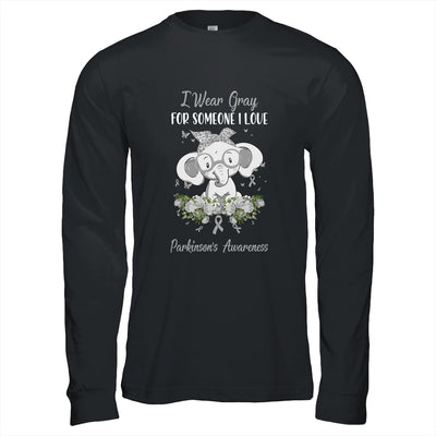 I Wear Blue Gray For Parkinson's Awareness Ribbon Elephant T-Shirt & Hoodie | Teecentury.com