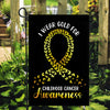 I Wear Gold For Childhood Cancer Awareness Flag Survivor Ribbon Flag | Teecentury.com