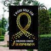I Wear Gold For Childhood Cancer Awareness Flag Survivor Ribbon Flag | Teecentury.com