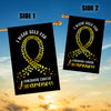 I Wear Gold For Childhood Cancer Awareness Flag Survivor Ribbon Flag | Teecentury.com