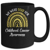 I Wear Gold For Childhood Cancer Awareness Rainbow Leopard Mug Coffee Mug | Teecentury.com