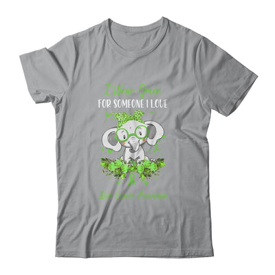 I Wear Green For Liver Cancer Awareness Ribbon Elephant T-Shirt & Hoodie | Teecentury.com