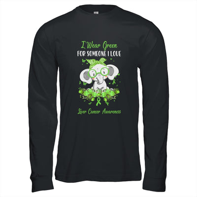 I Wear Green For Liver Cancer Awareness Ribbon Elephant T-Shirt & Hoodie | Teecentury.com