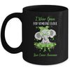 I Wear Green For Liver Cancer Awareness Ribbon Elephant Mug Coffee Mug | Teecentury.com