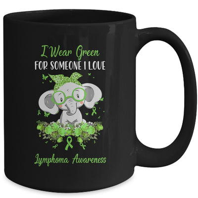 I Wear Green For Lymphoma Awareness Ribbon Elephant Mug Coffee Mug | Teecentury.com