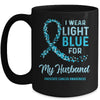 I Wear Light Blue For My Husband Prostate Cancer Awareness Mug Coffee Mug | Teecentury.com