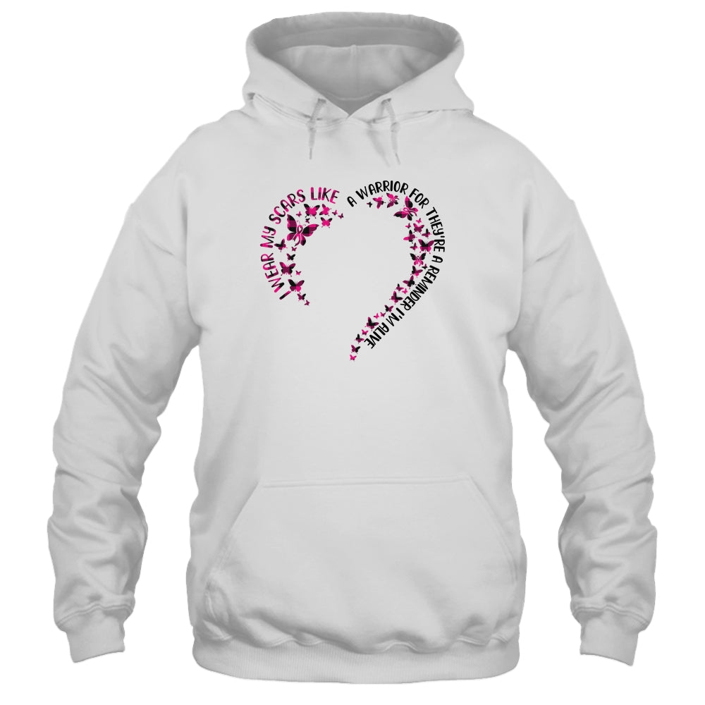 I Wear My Scars Like A Warrior Breast Cancer For Wife Gift T-Shirt & Hoodie | Teecentury.com