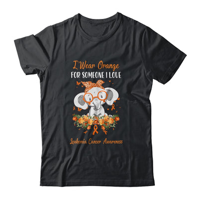 I Wear Orange For Leukemia Cancer Awareness Ribbon Elephant T-Shirt & Hoodie | Teecentury.com