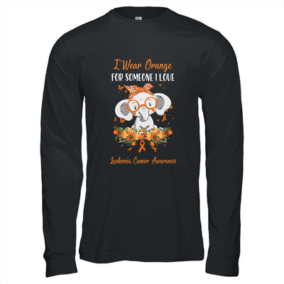 I Wear Orange For Leukemia Cancer Awareness Ribbon Elephant T-Shirt & Hoodie | Teecentury.com