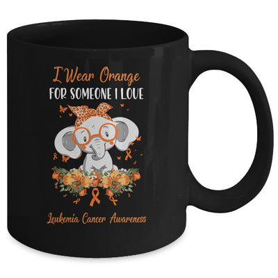 I Wear Orange For Leukemia Cancer Awareness Ribbon Elephant Mug Coffee Mug | Teecentury.com