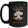 I Wear Orange For Leukemia Cancer Awareness Ribbon Elephant Mug Coffee Mug | Teecentury.com