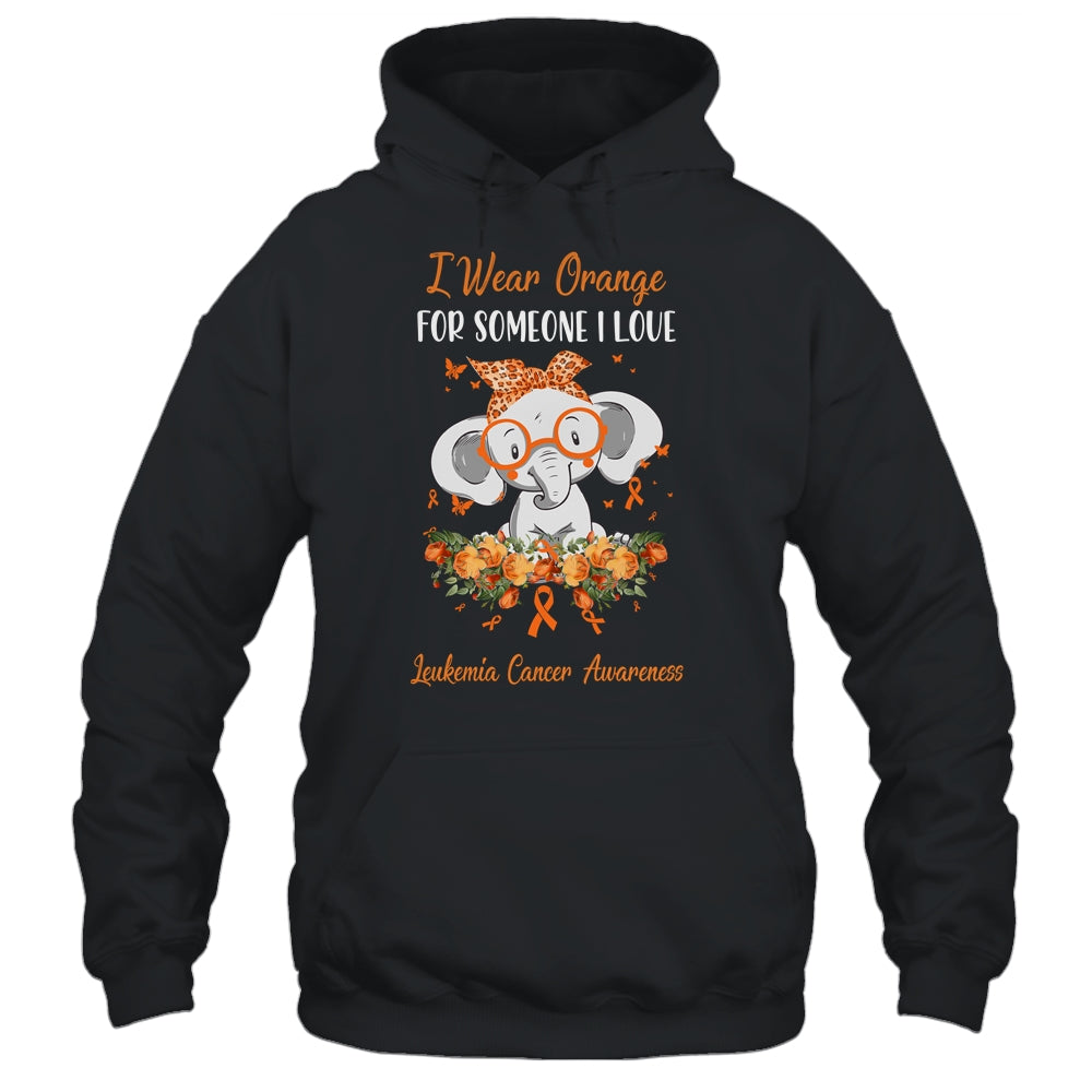 I Wear Orange For Leukemia Cancer Awareness Ribbon Elephant T-Shirt & Hoodie | Teecentury.com