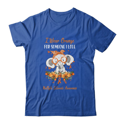 I Wear Orange For Multiple Sclerosis Awareness Ribbon Elephant T-Shirt & Hoodie | Teecentury.com