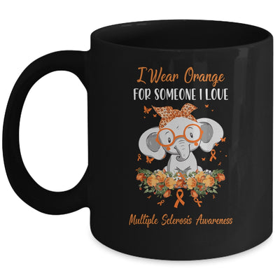 I Wear Orange For Multiple Sclerosis Awareness Ribbon Elephant Mug Coffee Mug | Teecentury.com